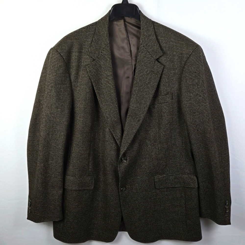 Austin Reed Men's Blazer 44L Brown Multi Wool Tweed Sport Coat USA Made